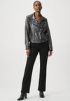 Joseph Ribkoff Faux Suede Knit Biker Jacket, Grey