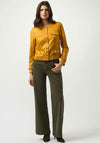 Joseph Ribkoff Foiled Faux Suede Fitted Jacket, Yellow
