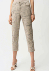 Joseph Ribkoff Metallic Print Slim Cropped Jeans, Beige