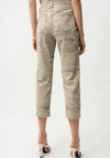 Joseph Ribkoff Metallic Print Slim Cropped Jeans, Beige