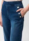 Joseph Ribkoff Button Detail Wide Leg Trousers, Blue
