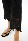 Joseph Ribkoff Repreve® Embroidered Straight Leg Jeans, Black