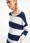Joseph Ribkoff Sport Striped Crew Neck Jumper, Navy