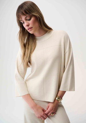 Joseph Ribkoff Mock Neck Sweater, Cream