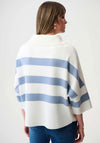 Joseph Ribkoff Striped Zip Neck Jumper, White & Blue