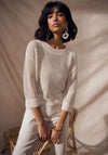 Joseph Ribkoff Open Stitch Knit Sweater, Beige