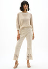 Joseph Ribkoff Open Stitch Knit Sweater, Beige