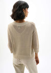Joseph Ribkoff Open Stitch Knit Sweater, Beige