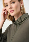 Joseph Ribkoff Knitted Relaxed Half Zip Jumper, Green