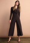 Joseph Ribkoff Wide Leg Wrap Jumpsuit, Brown