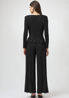 Joseph Ribkoff Lurex Knit Wide Leg Jumpsuit, Black