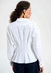 Joseph Ribkoff Taffeta Fit and Flare Blouse, White