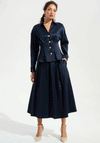 Joseph Ribkoff Taffeta Fit and Flare Blouse, Navy