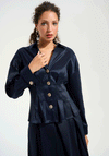 Joseph Ribkoff Taffeta Fit and Flare Blouse, Navy