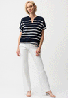 Joseph Ribkoff Striped Stretch Knit Top, Navy
