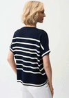 Joseph Ribkoff Striped Stretch Knit Top, Navy