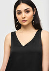 Joseph Ribkoff Satin V Neck Top, Black