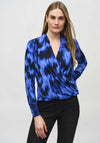 Joseph Ribkoff V Neck Wrap Top, Royal Sapphire