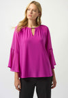 Joseph Ribkoff Chiffon Flare Sleeve Top, Pink
