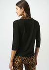 Joseph Ribkoff Leopard Cowl Neck Top, Black