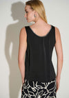 Joseph Ribkoff Satin Diamante Trim Top, Black