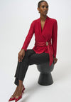 Joseph Ribkoff Jersey Satin Wrap Top, Red