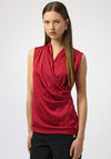 Joseph Ribkoff Satin Sleeveless Wrap Top, Red