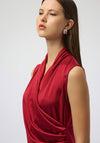 Joseph Ribkoff Satin Sleeveless Wrap Top, Red