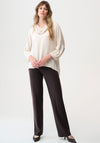 Joseph Ribkoff Satin Boxy Cowl Neck Top, Cream