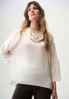 Joseph Ribkoff Satin Boxy Cowl Neck Top, Cream