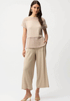 Joseph Ribkoff Seersucker Mesh Panel Top, Beige