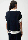 Joseph Ribkoff Striped Detail Top, Navy