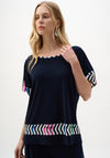 Joseph Ribkoff Boxy Stripe Print Top, Navy