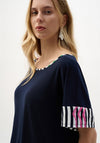 Joseph Ribkoff Boxy Stripe Print Top, Navy