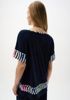 Joseph Ribkoff Boxy Stripe Print Top, Navy