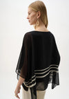 Joseph Ribkoff Sheer Tropical Print Poncho Top, Black