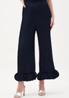 Joseph Ribkoff Georgette Pleated Petal Cuff Trousers, Navy