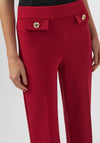 Joseph Ribkoff Scuba Crepe Wide Leg Pull on Trousers, Red