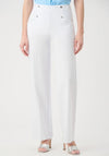 Joseph Ribkoff Button Detail Wide Leg Trousers, White