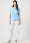 Joseph Ribkoff Button Detail Wide Leg Trousers, White