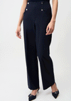 Joseph Ribkoff Button Detail Wide Leg Trousers, Navy