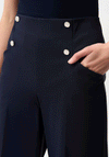 Joseph Ribkoff Button Detail Wide Leg Trousers, Navy