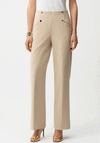 Joseph Ribkoff Button Detail Wide Leg Trousers, Beige
