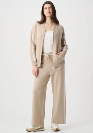 Joseph Ribkoff Knit Striped Wide Leg Trousers, Beige