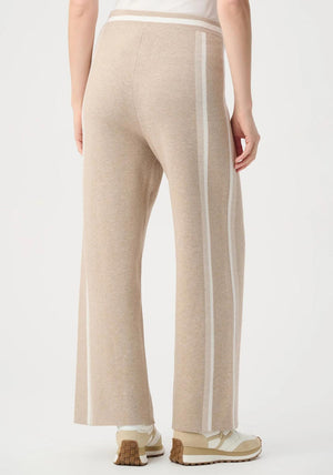 Joseph Ribkoff Knit Striped Wide Leg Trousers, Beige
