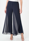 Joseph Ribkoff Chiffon Overlay Wide Leg Trousers, Navy