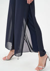 Joseph Ribkoff Chiffon Overlay Wide Leg Trousers, Navy