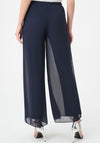 Joseph Ribkoff Chiffon Overlay Wide Leg Trousers, Navy