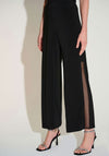 Joseph Ribkoff Mesh Panel Wide Leg Trousers, Black