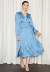 Jovonna Chaon Satin A Line Midi Dress, Blue